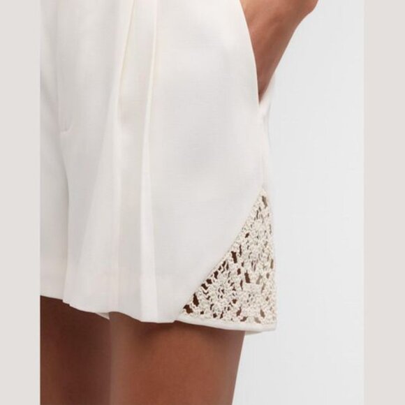 Cinq à Sept White Lace Trim Shorts - Picture 2 of 10